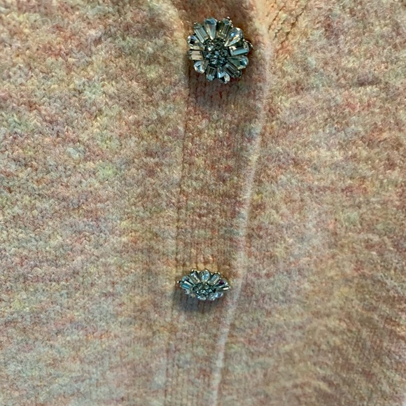 Cinq A Sept. BNWOT! Peach Brianna ostrich feather-embellished cardigan. - Picture 6 of 7